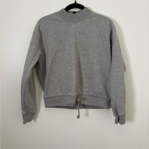 adidas Women's Gray Cropped Drawstring Sweatshirt